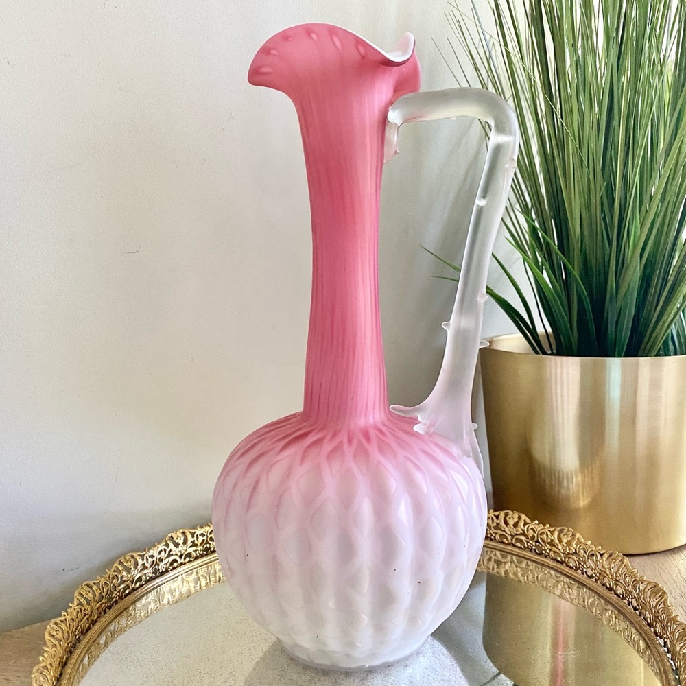 Antique Victorian Pink Mother-Of-Pearl Ewer